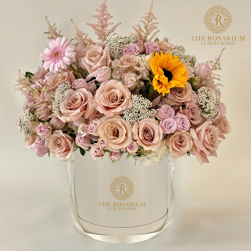 Rose Sunflower Astilbe Gerber Mix Flower Box