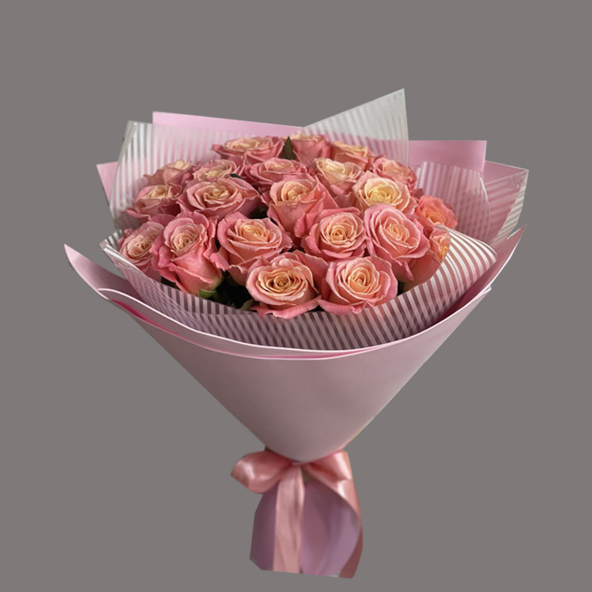 Bi-Color Pink & Cream Rose Bouquet