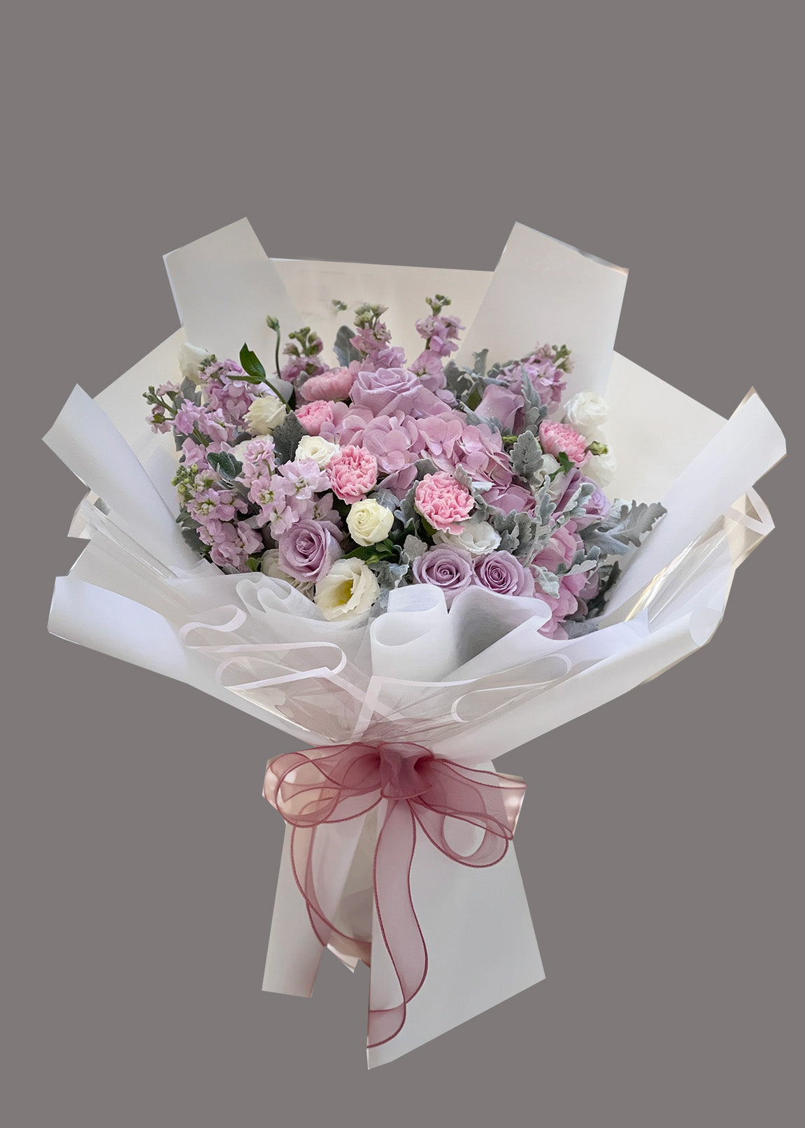Lavender Rose & Pink Carnation Mixed Bouquet