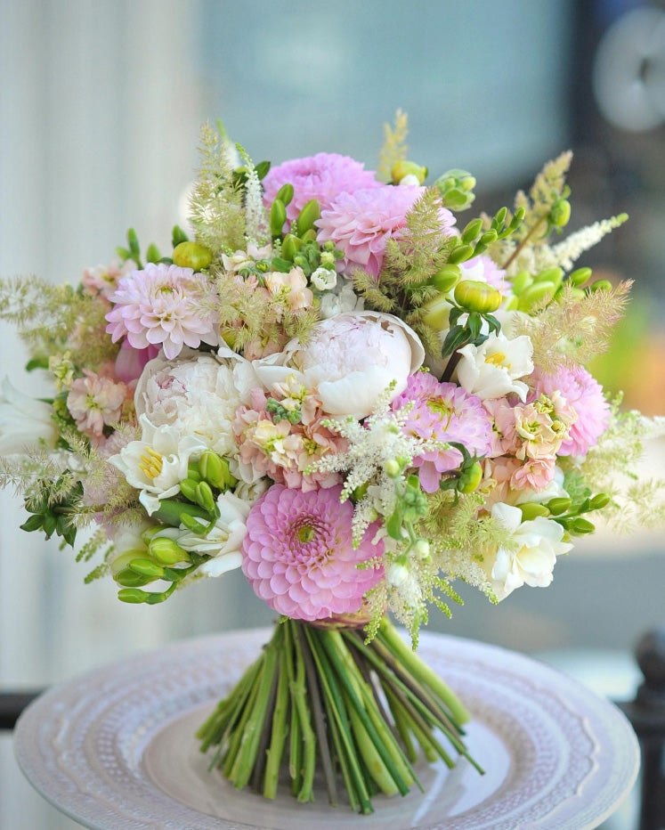 Blush & Cream Rose Bridal Bouquet