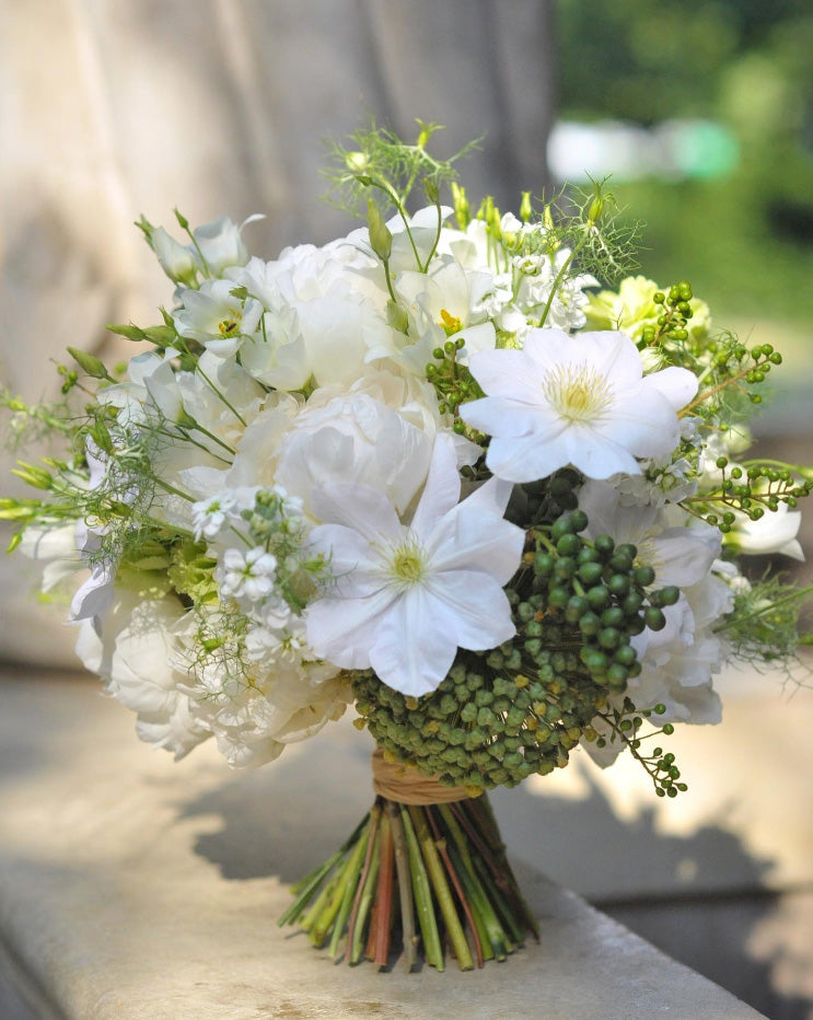 Classic White Rose Bridal Bouquet