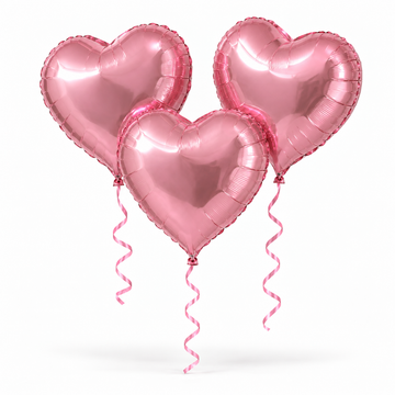 Pink Heart Balloons — 3 pc set