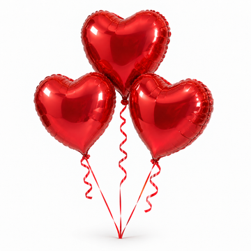 Red Heart Balloons — 3 pc set