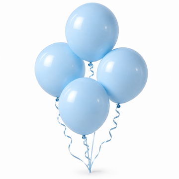 Round Balloon Set, Baby Blue — 4 pcs