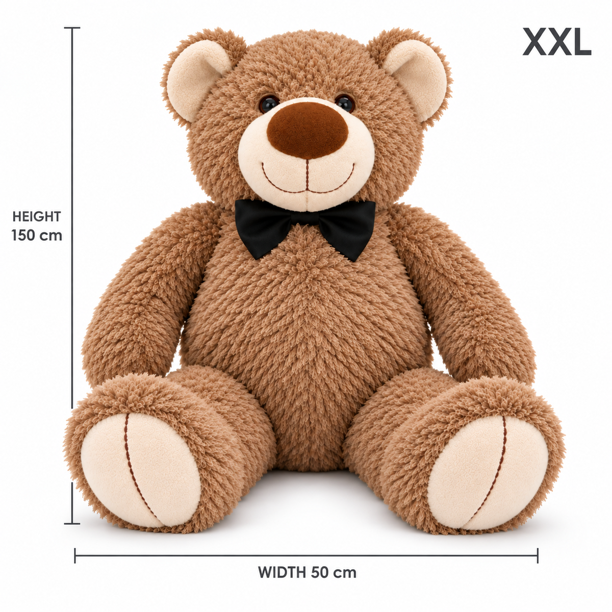 دبدوب بني عملاق XXL — دليل المقاس