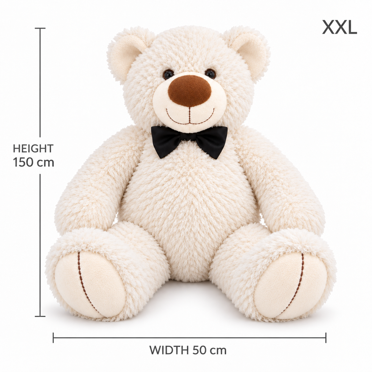 XXL White Teddy Bear — size guide