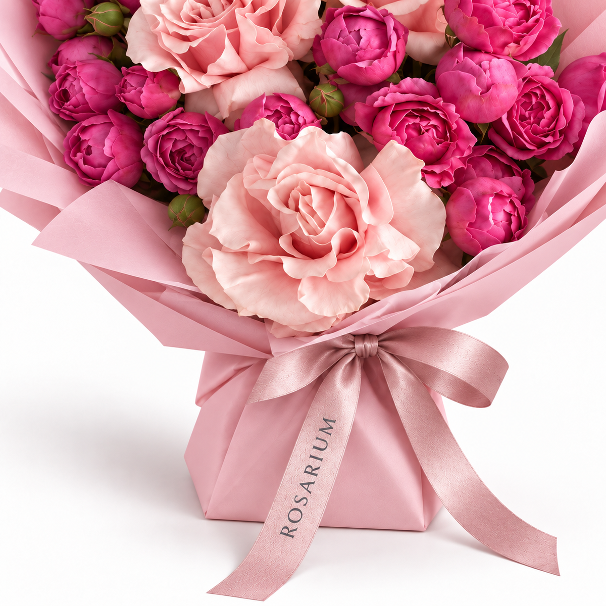 French Ruffle, peony-style spray roses and French roses, packaging detail