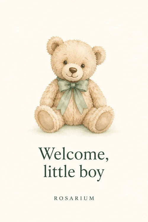 Rosarium Welcome, little boy greeting card