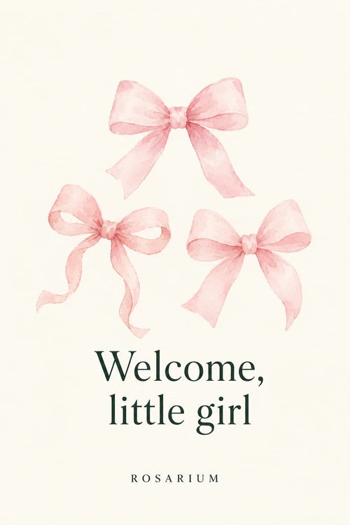 Rosarium Welcome, little girl greeting card