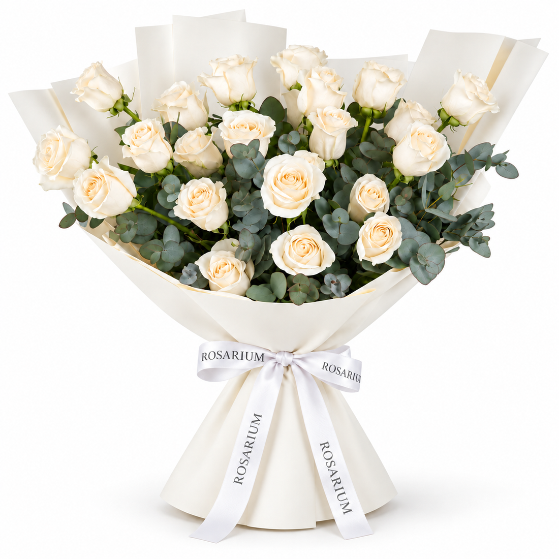 25 White Roses