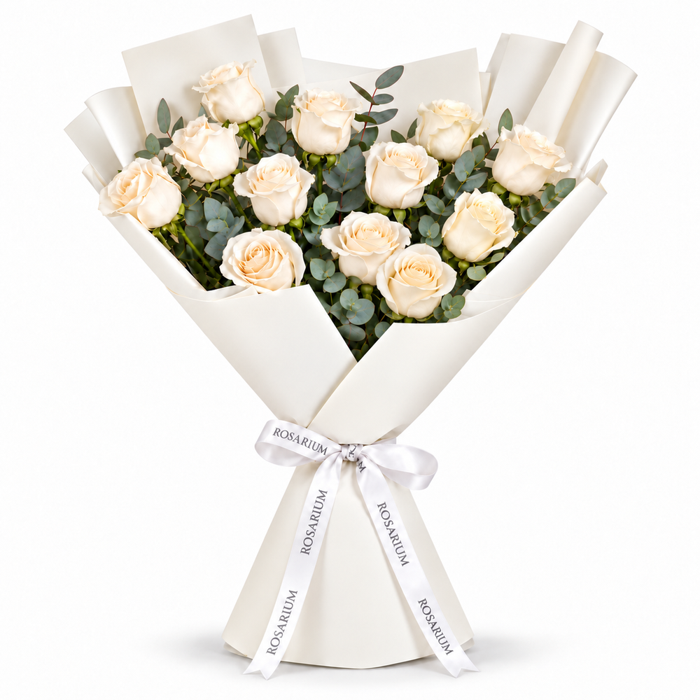 12 White Roses