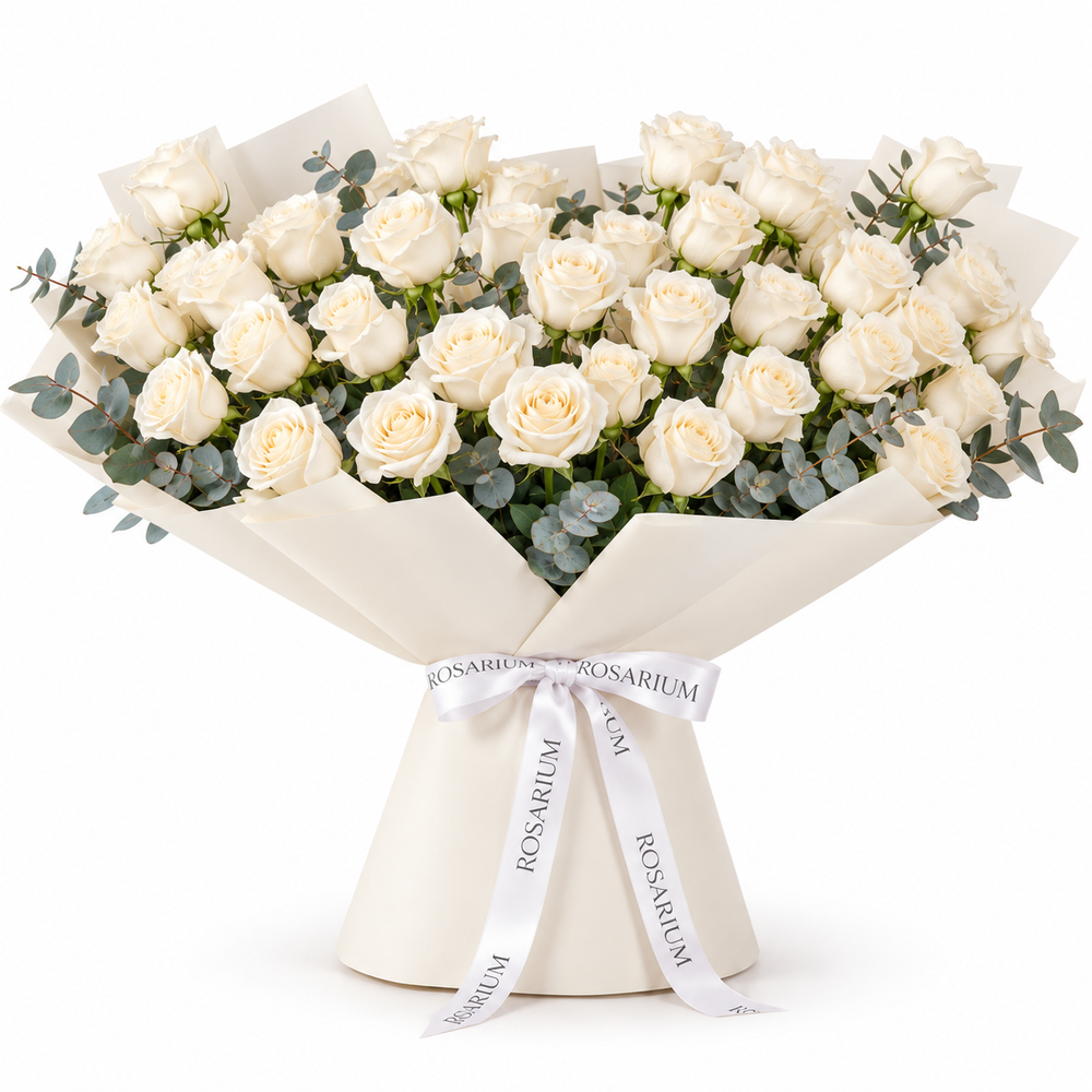 50 White Roses